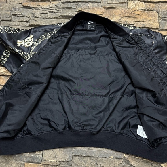NIKE Sportswear Synthetic Fill Icon Clash Bomber Jacket Womens Large Black Gold - Picture 5 of 11